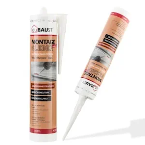 dubaust AMK24 Universal Montagekleber Holz Styropor Stein Zierleisten überstreichbar Acrylatklebstoff 511g Kartusche Weiss 
