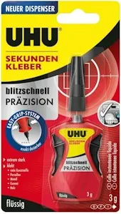 UHU Sekundenkleber blitzschnell Präzision, Sekundenkleber in einem Dosierspender mit "Easy Grip System" für besonders präzise Awendungen, 3 g - Jetzt bei Amazon bestellen*